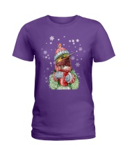 Hummingbird warm winter christmas bird lover Ladies T-Shirt tile