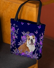Bulldog flowers lavenders cat lovers All-over Tote aos-all-over-tote-lifestyle-front-02
