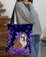 Bulldog flowers lavenders cat lovers All-over Tote aos-all-over-tote-lifestyle-front-09