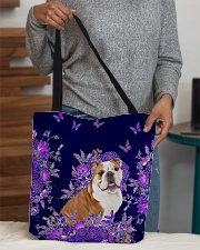 Bulldog flowers lavenders cat lovers All-over Tote aos-all-over-tote-lifestyle-front-10