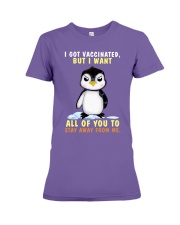 Penguin stay away penguin lovers Premium Fit Ladies Tee tile