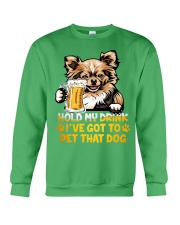 Chihuahua hold my drink Crewneck Sweatshirt tile