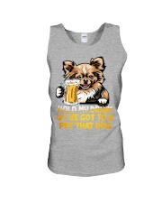 Chihuahua hold my drink Unisex Tank tile