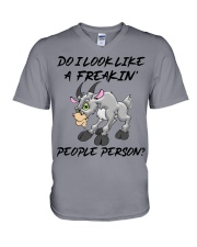 Goat freakin people person goats lovers V-Neck T-Shirt tile