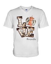 Love Mom Life - Marquee Cheetah Pattern V-Neck T-Shirt tile