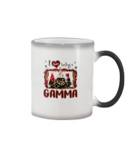 I Love Being Gamma - Red Plaid Truck Color Changing Mug tile