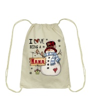 I Love Being Nana Snowman Xmas Drawstring Bag tile