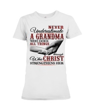 Never Underestimate A Grandma N Premium Fit Ladies Tee tile