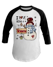 I Love being Mommom Snowman Xmas Baseball Tee tile