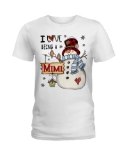 I Love Being Mimi Snowman Xmas Ladies T-Shirt tile