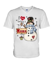 I Love Being A Nana - Snowman V1 V-Neck T-Shirt tile