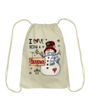 I Love Being Grandma Snowman Xmas Drawstring Bag tile