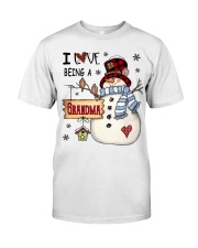 I Love Being Grandma Snowman Xmas Classic T-Shirt front