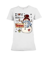 I Love Being Grandma Snowman Xmas Premium Fit Ladies Tee tile