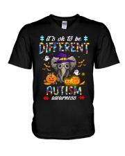 autism-elephant-halloween V-Neck T-Shirt tile