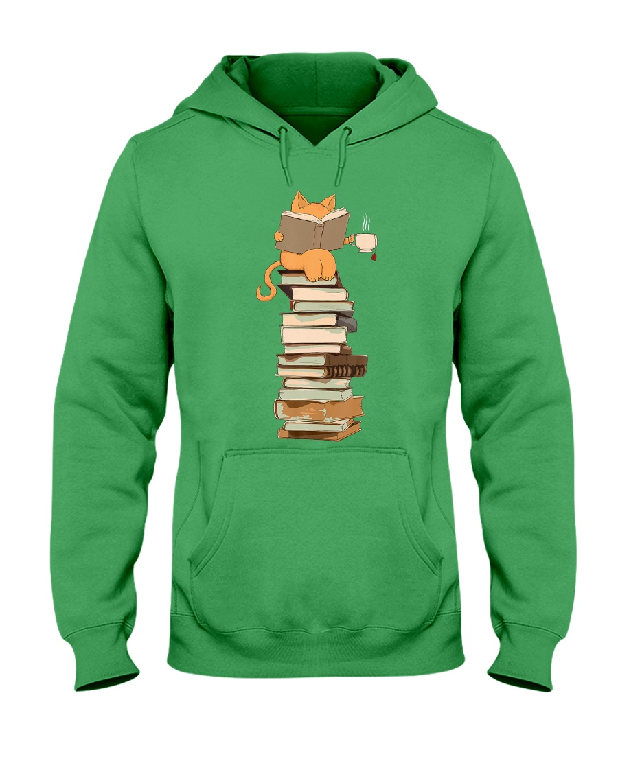 Kittens Cats Tea And Books Hooded Sweatshirt