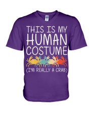 Crab Halloween Human Costume Decapod Ocean Easy V-Neck T-Shirt front