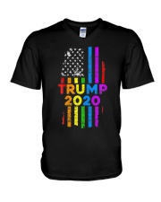 LGBT Gay Pride Rainbow USA Flag Election 2020 V-Neck T-Shirt thumbnail