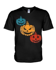 Vintage Halloween Pumpkin Costume V-Neck T-Shirt thumbnail