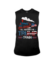 All Aboard The Trump Train 2020 American Flag Sleeveless Tee thumbnail