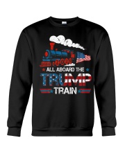 All Aboard The Trump Train 2020 American Flag Crewneck Sweatshirt thumbnail