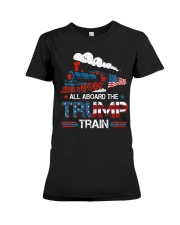 All Aboard The Trump Train 2020 American Flag Premium Fit Ladies Tee thumbnail