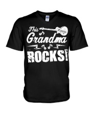 This Grandma Rocks Guitar Rock N Roll Funny V-Neck T-Shirt thumbnail