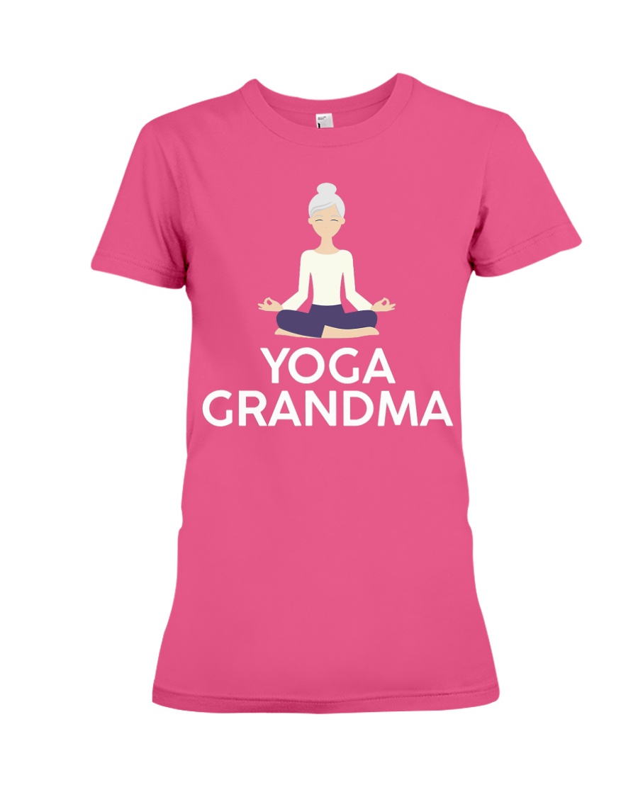 Yoga Grandma Cool Meditating Grandmother Premium Fit Ladies Tee