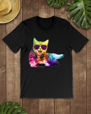 Neon DJ Cat Electro Music EDM Rave Premium Fit Mens Tee lifestyle-mens-crewneck-front-18