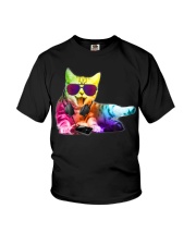 Neon DJ Cat Electro Music EDM Rave Youth T-Shirt thumbnail