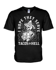 I Hope They Serve Tacos In Hell Halloween Taco V-Neck T-Shirt thumbnail
