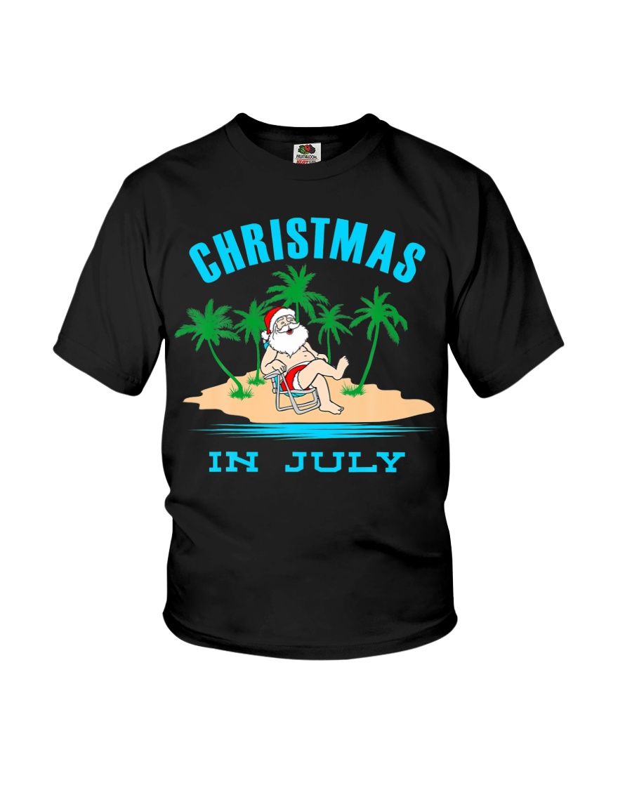 Merry Christmas In July Funny Santa Xmas Party Youth T-Shirt