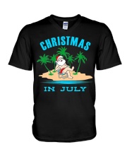 Merry Christmas In July Funny Santa Xmas Party V-Neck T-Shirt thumbnail