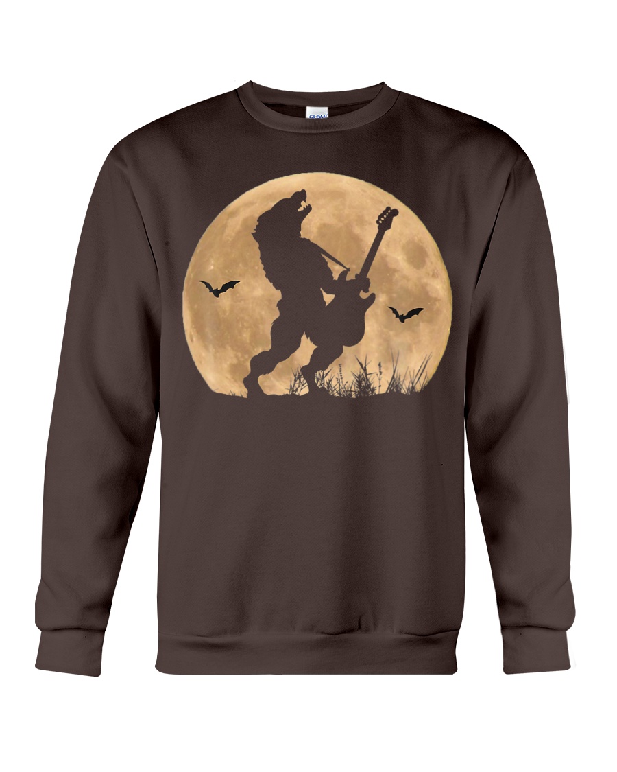 Halloween Guitar Costume Werewolf Rock Guitarist Crewneck Sweatshirt