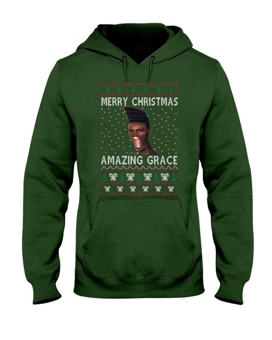 Amazing Grace Ugly Christmas Sweater Hooded Sweatshirt