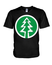 Simplistic Outdoor Tree V-Neck T-Shirt tile