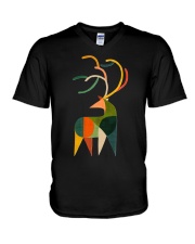 Geometric Deer V-Neck T-Shirt tile