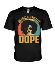 Unapologetically Dope Black Pride Melanin African V-Neck T-Shirt tile