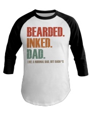 Bearded Inked Black Dad Baseball Tee tile