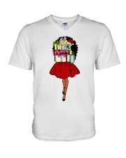 7-Afro Santa V-Neck T-Shirt tile