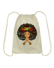 Blacknificent Words Art Afro Natural Hair Black Drawstring Bag tile