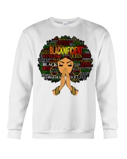 Blacknificent Words Art Afro Natural Hair Black Crewneck Sweatshirt tile