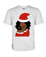 4-Afro Santa lighter 1 V-Neck T-Shirt tile
