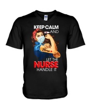 Keep Calm And Let The Nurse Handle It T-Shirt V-Neck T-Shirt thumbnail