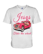 Jesus - Take the wheel V-Neck T-Shirt tile