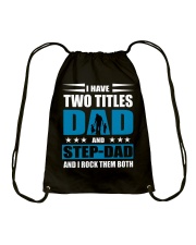 Two titles - Dad and step-dad Drawstring Bag tile