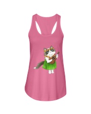 Hawaiian Ragdoll Cat playing Ukulele Ladies Flowy Tank front