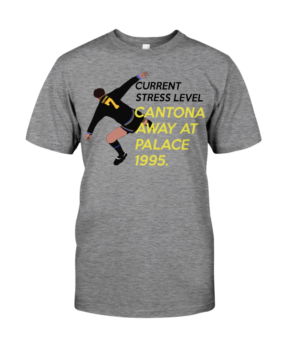 Current stress level cantona away at palace 1995 Premium Fit Mens Tee