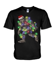 Bigfoot Santa Christmas V-Neck T-Shirt thumbnail