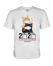 Cat 2020 The Year When Shit Got Real V-Neck T-Shirt thumbnail